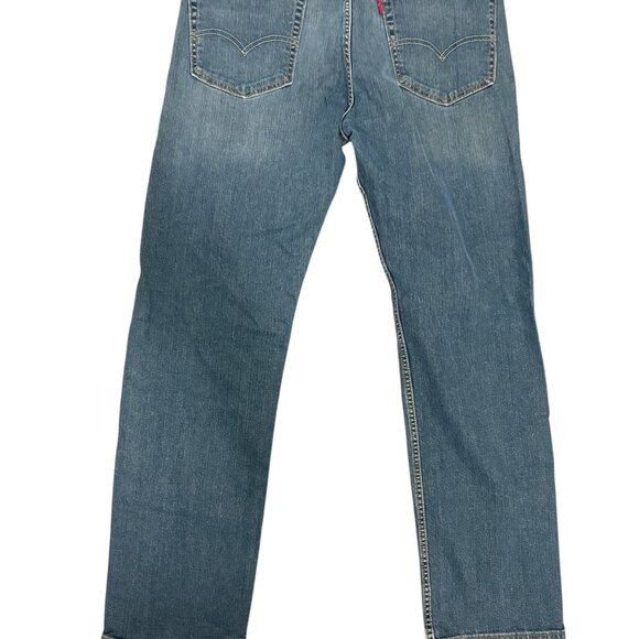 Levis 505 Straight Leg Zip Fly Mens Blue Jeans Size 36x 32 Red Tag - Picture 7 of 7